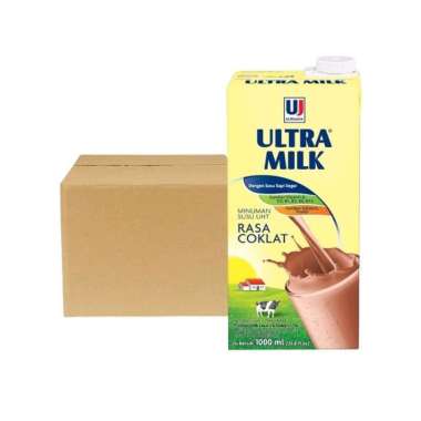 Ultra Milk Susu UHT Cokelat 1 Karton Dus ( 12 x 1000ml )