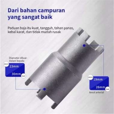 Kunci Mahkota Ganda Treker Mur Kopling 4 Kaki Double Crown Mata Sok Socket 1/2 Inch Type A 25-30mm H
