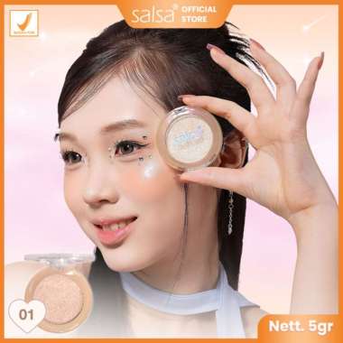 SALSA Galaxy Series Makeup Set - Eyeshadow Palette,Blush On dan Highlighter Glxy Highlighter 01