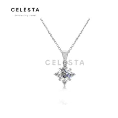 Chimere Pendant - Kalung 1,2 carat berlian Moissanite 925 Silver Celesta