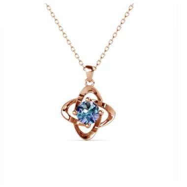 Claire Alexandrite Pendant Rose GOld - Kalung perak lapis emas Alexandrite s925 by Her Jewellery