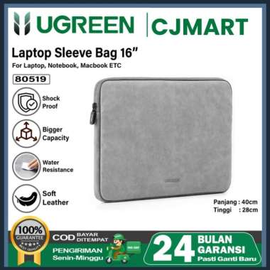UGREEN Tas Laptop Sleeve Macbook iPad 11 13 14 15 inch Leather Premium 80519 16inch
