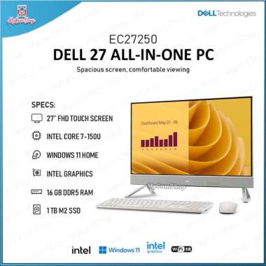DELL 27 ALL-IN-ONE PC EC27250 CORE 7 150U 16GB RAM 1TB SSD 27" FULL HD TOUCH SCREEN