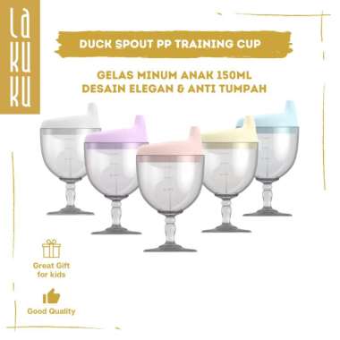 Lakuku - Gelas minum Anak spout cup model piala desain elegan bahan PP Kuning