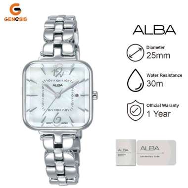 Jam Tangan Wanita ALBA AH7R69 Analog Quartz Strap Stainless Steel Dial Kotak Original