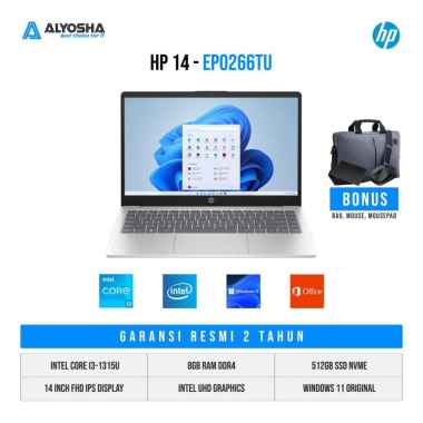 HP 14-ep0266TU/Core i3-1315U/8GB/512GB SSD/14″ FHD/Win 11 Home+OHS 2021/Silver