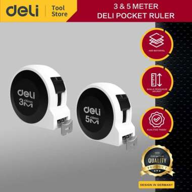 Deli Pocket Ruler / Meteran Tukang Panjang 3M&5M Material ABS H800XB 3 Meter