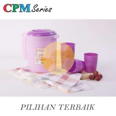 CPM Annabelle Jug Infused Set Plus 5 Cup Eskan Minum Teko Air + 5 Gelas Ungu