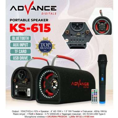Advance Speaker Mini Portable KS 615 Speaker Karaoke Mic Remote Wireless