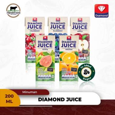 Diamond Juice UHT Drink | Jus Buah Premium Tanpa Gula - 200ml Cranberry