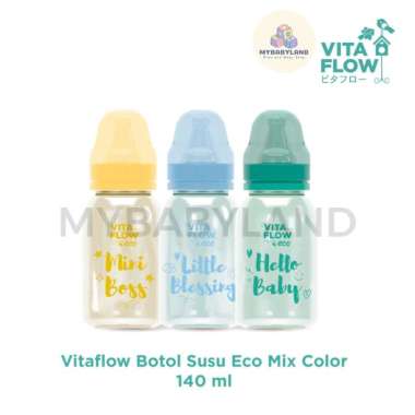 Vitaflow Botol Susu Bayi Eco | Botol Bitaflow ASI 3in1 Polypropylene (PP) Botol Susu Eco 60ml 140ml