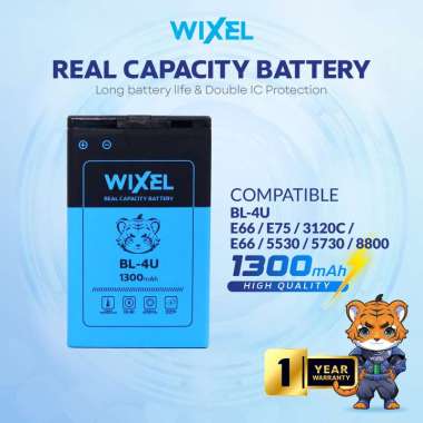 WIXEL Baterai BL-4U Compatible For E66 E75 3120C 3120 Classic 5330 5530 XpressMusic 5730 6212 6600 6