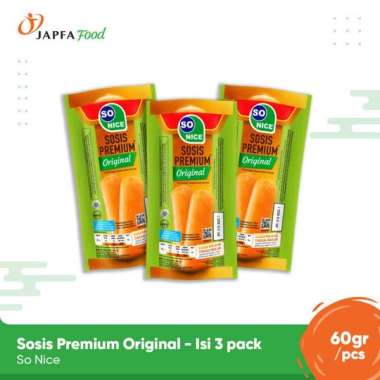 So Nice Sosis Premium Original 60gr - Isi 3 pcs