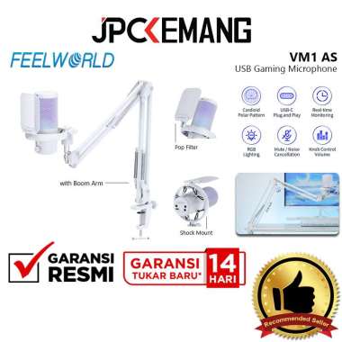 JPC KEMANG Feelworld VM1 AS USB-C Gaming Condenser Microphone with Boom Arm VM-1 AS Mic GARANSI RESM