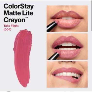 Revlon Colorstay Matte Lite Crayon Lip Crayon Lipstick Lipstik (Original) 004 Take Flight