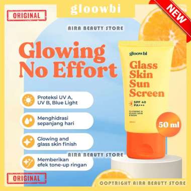 GLOOWBI Sunscreen Wajah Glass Skin Sunscreen SPF40 PA+++ Official Sunscreen Gloowbi