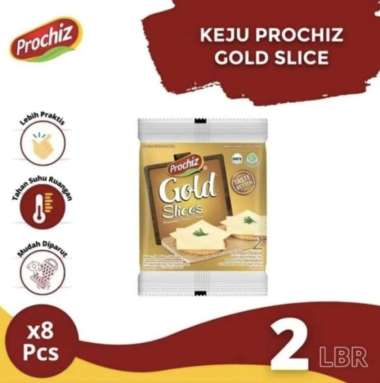 PROCHIZ Keju Lembaran Prochiz Gold Slice isi 2 Lembar [1 renteng / 8 slice] Renteng 8s