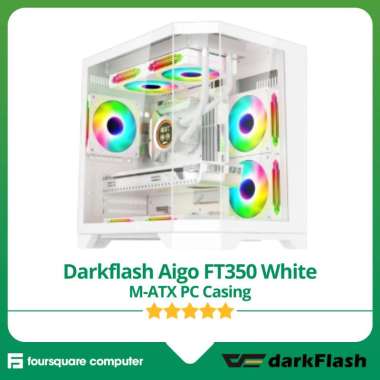 Darkflash Aigo FT 350 White M-ATX | CPU PC Case Casing Komputer