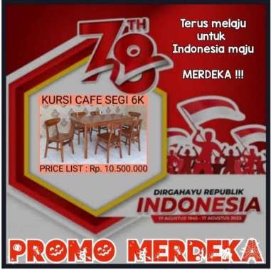Kursi Cafe Segi / Meja Cafe 6 Kursi / Meja Makan