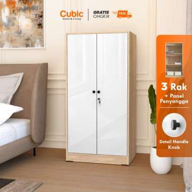 Cubic Lemari Pakaian Minimalis / Lemari Baju 2 Pintu / LUNA BL 120
