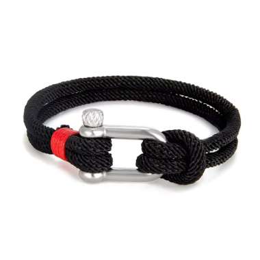 TOKO1973 REX PARACORD BRACELET gelang tali gelang pria + FREE BREWYN POUCH BLACK SILVER