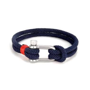REX PARACORD BRACELET gelang tali gelang pria + FREE BREWYN POUCH NAVY SILVER