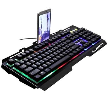 Gaming Keyboard komputer LED - Hitam
