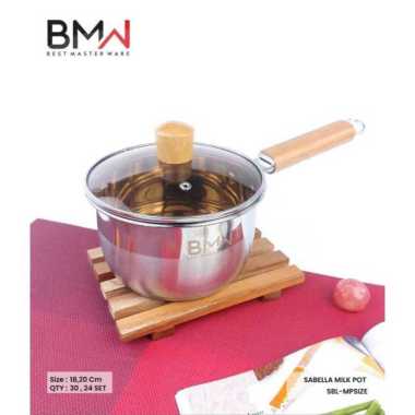 Sauce Pan Stainless Panci Susu Milk Pot BMW Sabella Stainless Steel Tebal 18cm
