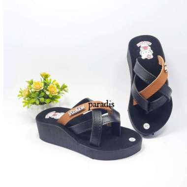 Sandal Spon Wedges Anak Perempuan / Sandal Anak 28 Tan