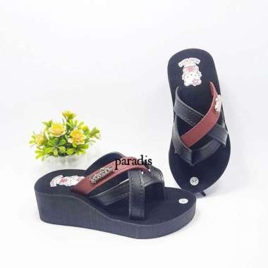 Sandal Spon Wedges Anak Perempuan / Sandal Anak 32 Marun