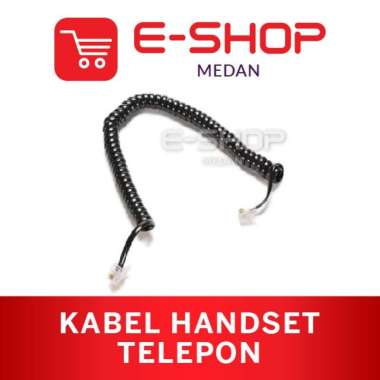 KAbel handset SPIRAL GAGANG TELP RJ-9 TELEPON KABEL GAGANG TELEPON PREMIUM hitam