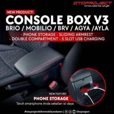 CONSOLE BOX BRIO,OLD BRIO,MOBILIO,BRV WITH USB CHARGER