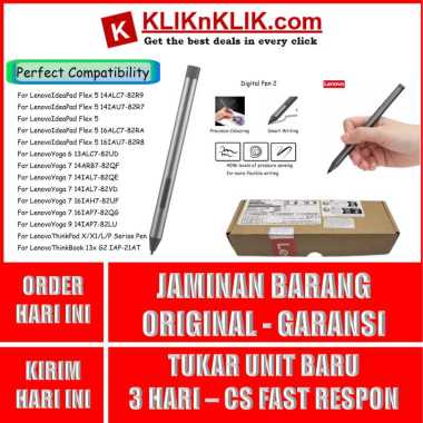 STYLUS PEN LENOVO | LENOVO DIGITAL PEN 2 + BATTERY ORIGINAL | PEN UNTUK LAYAR LAPTOP TOUCHSCREEN