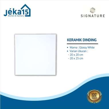 KERAMIK DINDING MULIA | KERAMIK PUTIH POLOS | GLOSSY WHITE 20 x 20 cm