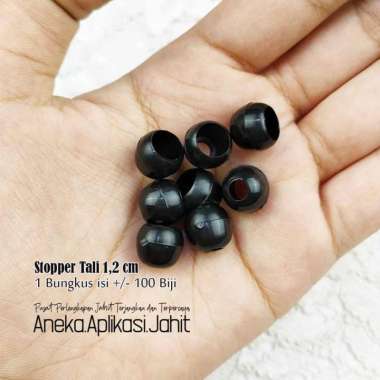 100 BIJI STOPPER TALI 1,2 CM / STOPPER BULAT UJUNG TALI KUR