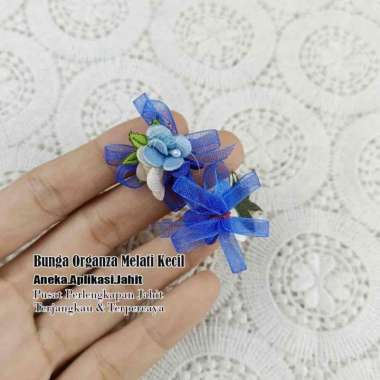 12 BIJI BUNGA ORGANZA MELATI KECIL MERAH