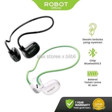 Robot OpenRun1 Headset Bluetooth Earphone Wireless Sport Ear Open Air Conduction Hijau