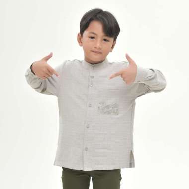 Rabbani - Kemeja Anak Sarimbit Lengan Panjang Sarang Asmalaya Exclusive 3-4y 201 Grey