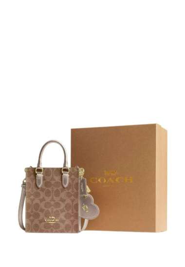 COACH Boxed Mini Tote Bag And Mirror Bag Charm Set