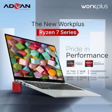 Advan Workplus AMD Ryzen 7 7735HS 14'' inch FHD IPS 16GB/512GB Laptop Notebook Windows 11