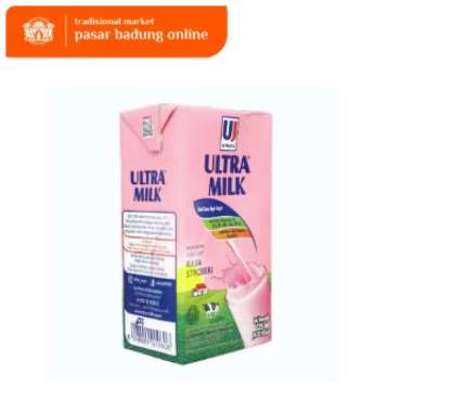 ULTRAMILK UHT STRAWBERRY 125 ML KEMASAN KARTON ISI 40 PCS