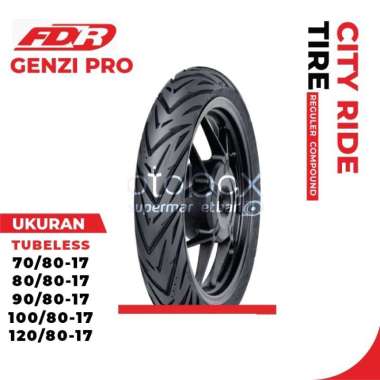 BAN MOTOR FDR GENZI PRO UKURAN 70/80 80/80 90/80 100/80 120/80 RING 17 TUBELESS 80/80-17