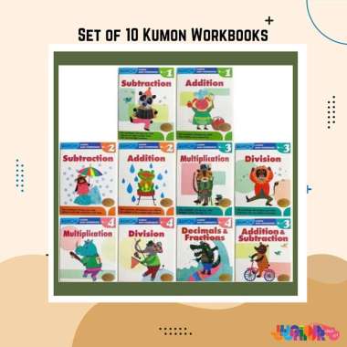 Set of 10 Kumon Workbooks-Set isi 10 buku Kumon Math Workbooks - Set of 10 Books Matematika