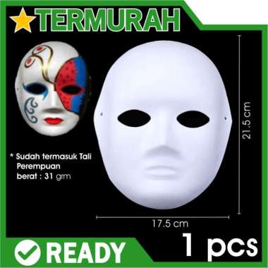 Topeng Lukis Wajah Polos Putih Wanita Perempuan