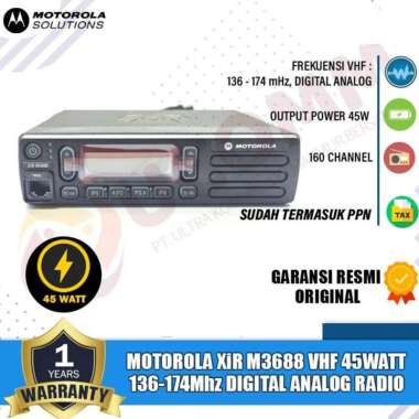 MOTOROLA Xir M3688 M 3688 XIRM3688 45 Watt Rig VHF 136-174Mhz Radio Rig Motorola xir m3688 vhf 45w O