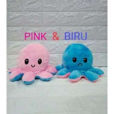 Boneka Gurita Halus Bolak - Balik Dua Sisi Boneka Cumi-Cumi Kado merah-kuning