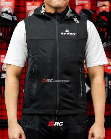 Jaket Motor - Rabbit and Wheels Elite Vanguard Black Vest Original S