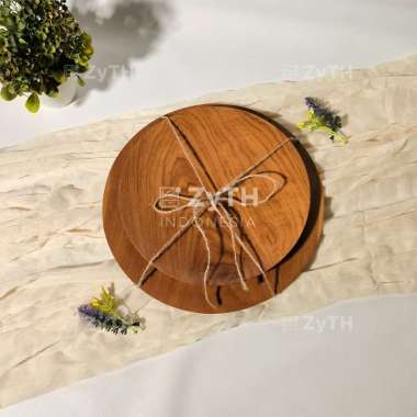 Hampers Lebaran Set Piring Kayu Jati Aesthetic / Hampers dan Gift Piring Bundar By Zyth Living