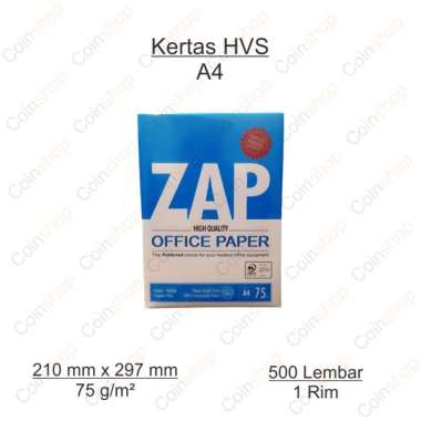 Kertas HVS A4 75 Gram 500 Lembar Zap Per Rim