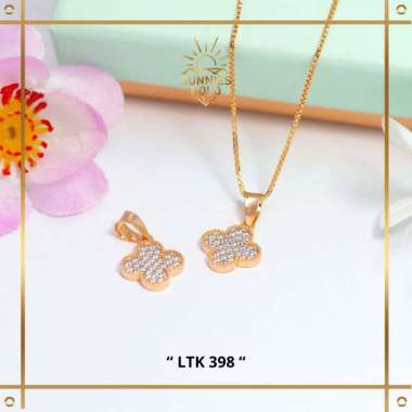LIONTIN CLOVER FULL PERMATA PUTIH LIONTIN EMAS ASLI KADAR 6K (300) & 8K (375) LIONTIN CLOVER FULL PE